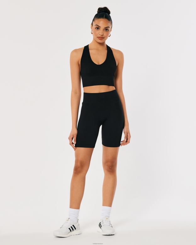 Bottoms Hollister Women Gilly Hicks Active Seamless High-Rise Bike Shorts 7\\ 48820498 Black
